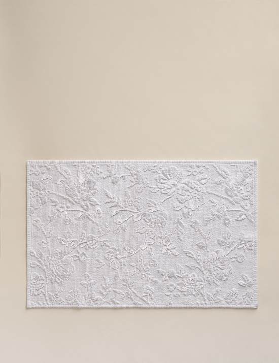 Pure Cotton Floral Bath Mat