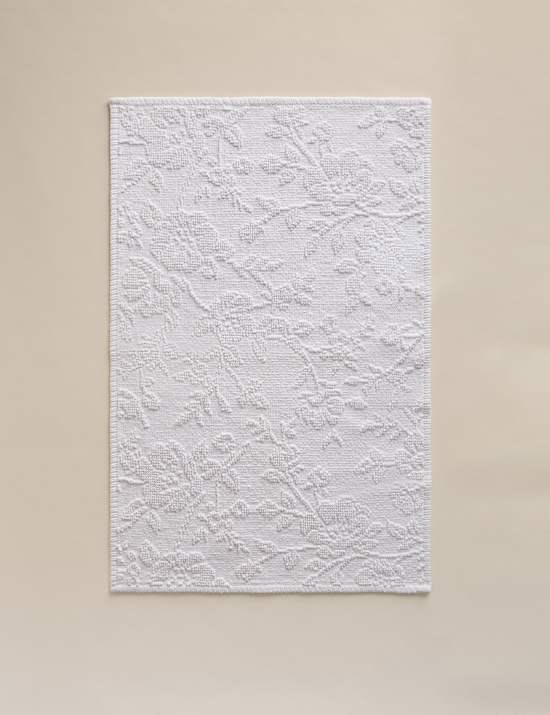 Pure Cotton Floral Bath Mat