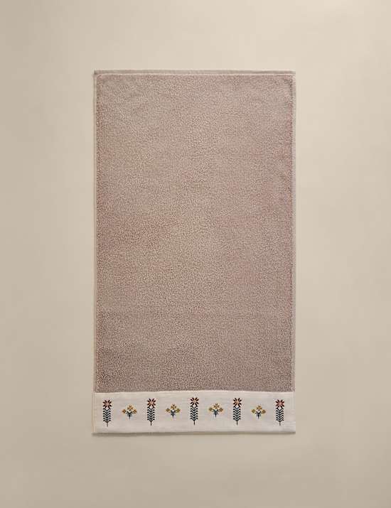 Pure Cotton Floral Embroidered Towel