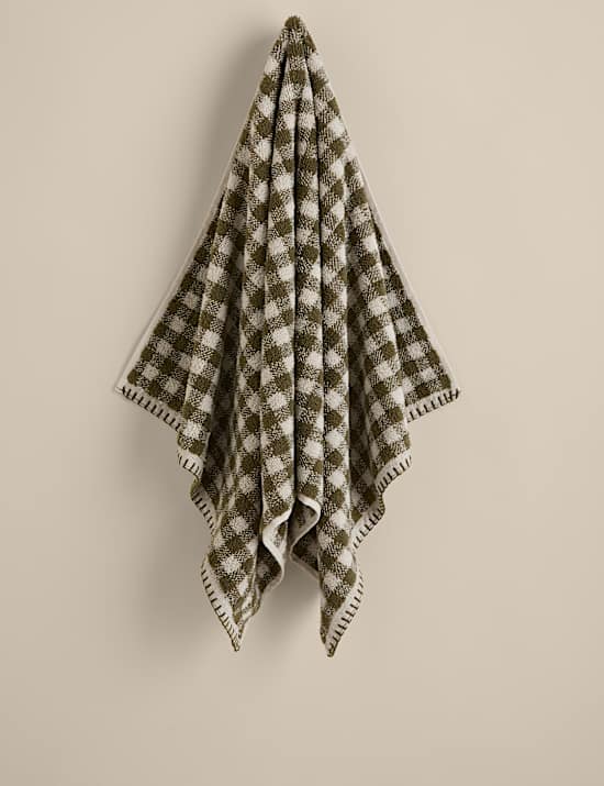 Pure Cotton Gingham Embroidered Towel