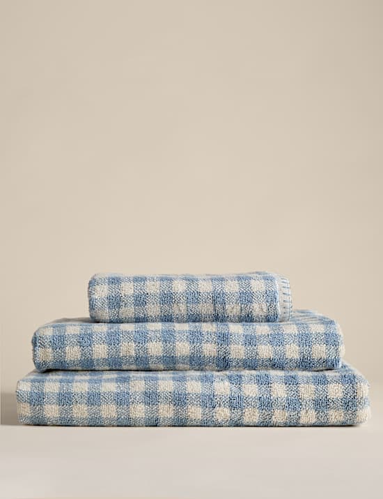 Pure Cotton Gingham Embroidered Towel