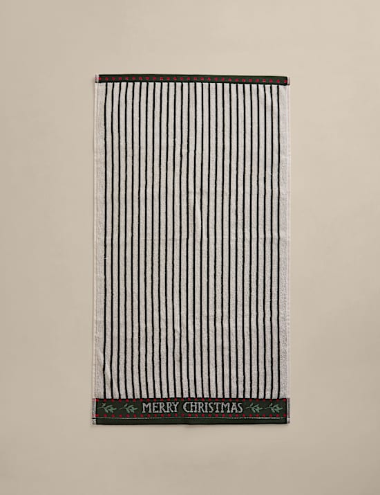 2pk Pure Cotton Merry Christmas Tartan Hand Towels