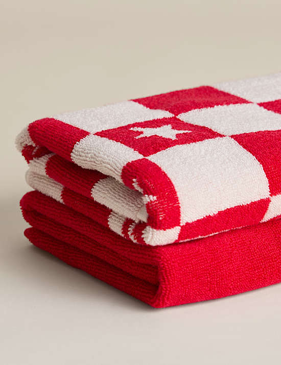 Pack de 2 toallas de mano navideñas 100 % algodón con texto “Santa Baby”