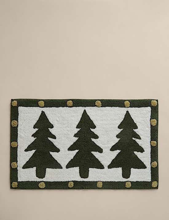 Pure Cotton Christmas Tree Bath Mat