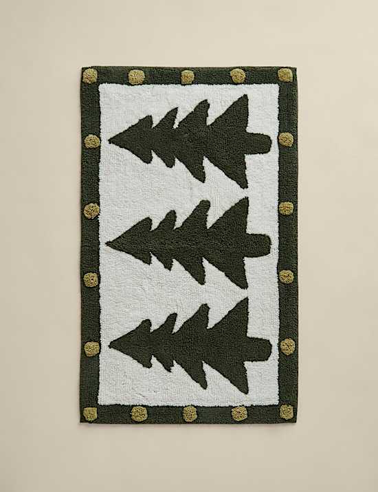 Pure Cotton Christmas Tree Bath Mat