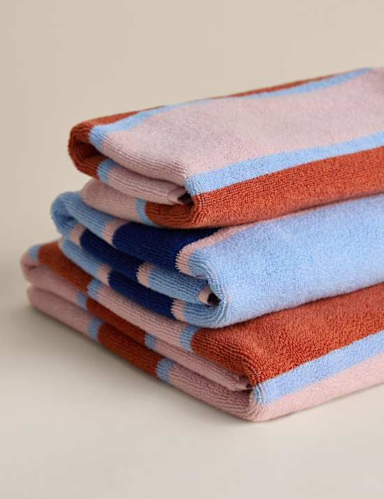 Pure Cotton Striped Reversible Towel