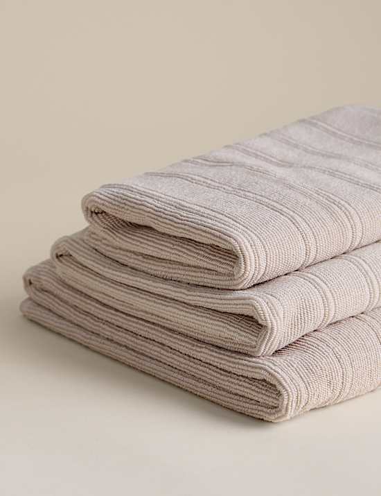 Serviette en coton &eacute;gyptien &agrave; rayures