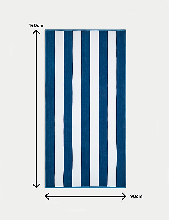 Pure Cotton Striped Sand Resistant Beach Towel