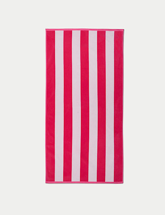Zandbestendige strandhanddoek van zuiver katoen met strepen