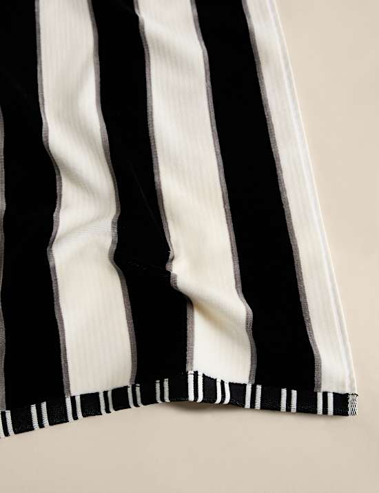 Serviette de plage 100 % coton &agrave; rayures, r&eacute;sistante au sable