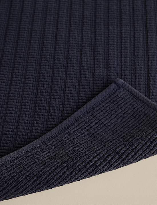 Pure Cotton Ribbed Woven Bath Mat