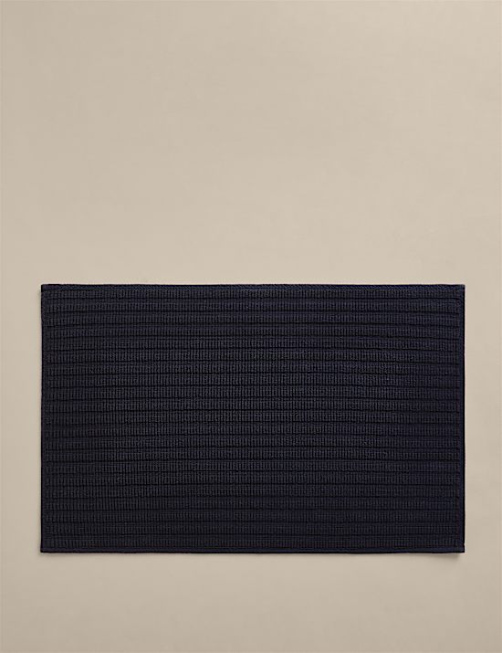Pure Cotton Ribbed Woven Bath Mat