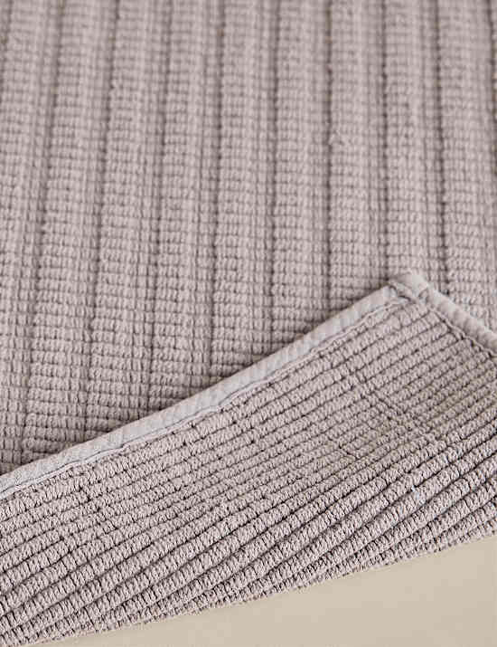 Pure Cotton Ribbed Woven Bath Mat