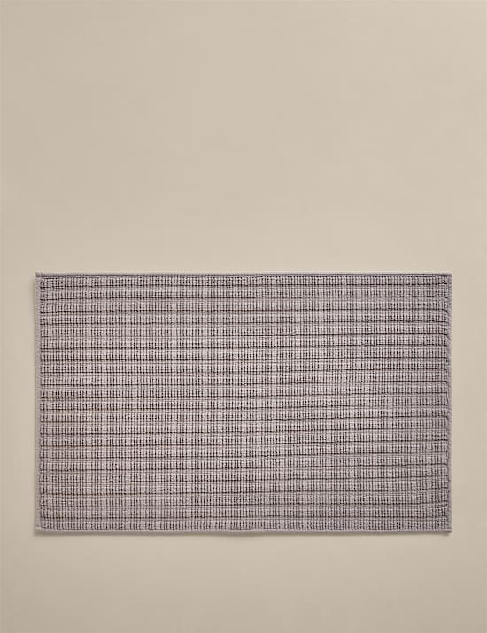 Pure Cotton Ribbed Woven Bath Mat