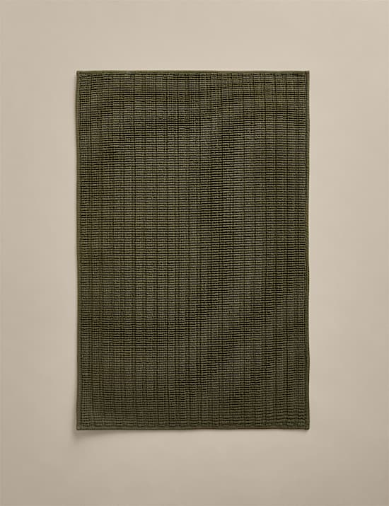 Pure Cotton Ribbed Woven Bath Mat