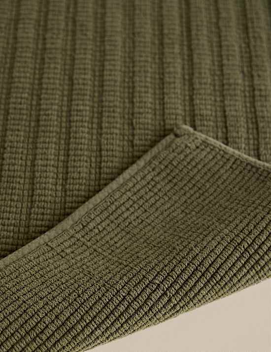 Pure Cotton Ribbed Woven Bath Mat