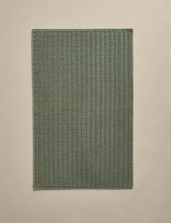 Pure Cotton Ribbed Woven Bath Mat