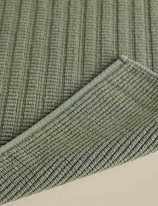 Pure Cotton Ribbed Woven Bath Mat
