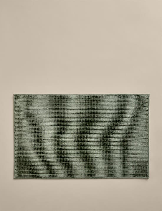 Pure Cotton Ribbed Woven Bath Mat