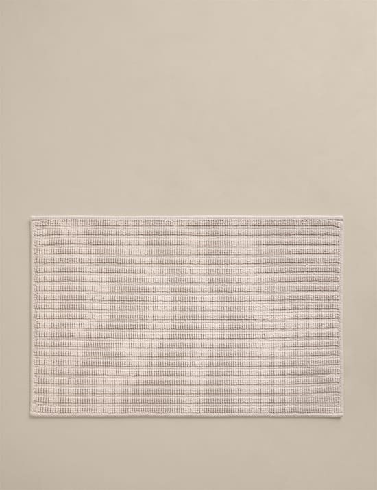 Pure Cotton Ribbed Woven Bath Mat