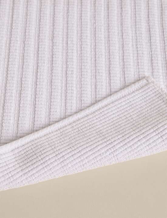 Pure Cotton Ribbed Woven Bath Mat