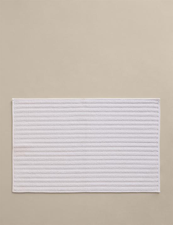Pure Cotton Ribbed Woven Bath Mat