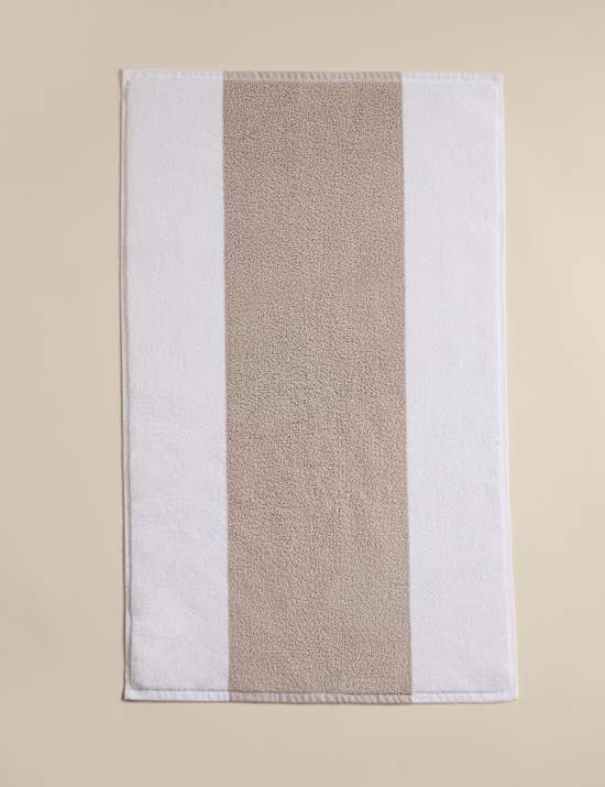 Pure Cotton Central Band Bath Mat