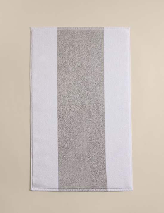 Tapis de bain 100 % coton &agrave; bande centrale