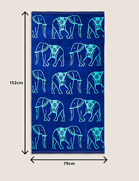 Pure Cotton Elephant Beach Towel