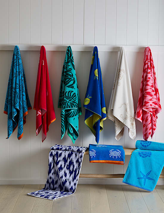 Pure Cotton Tropical Leaf Beach Towel