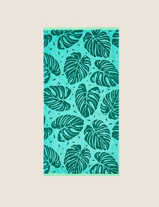 Pure Cotton Tropical Leaf Beach Towel