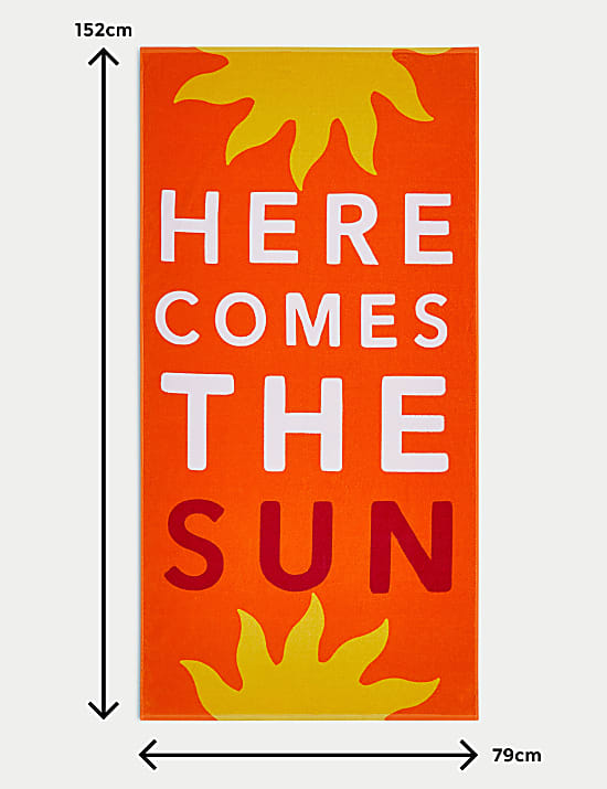 Pure Cotton Sun Slogan Beach Towel