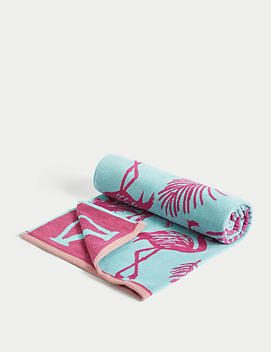 Pure Cotton Flamingo Beach Towel
