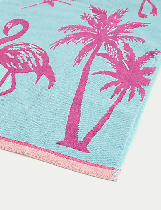 Pure Cotton Flamingo Beach Towel