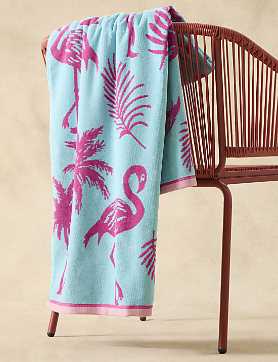 Pure Cotton Flamingo Beach Towel