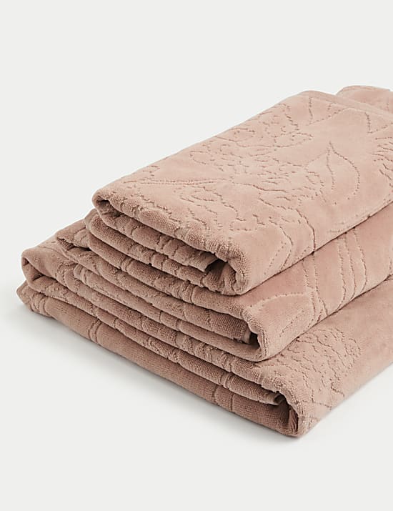 Pure Cotton Linear Floral Towel