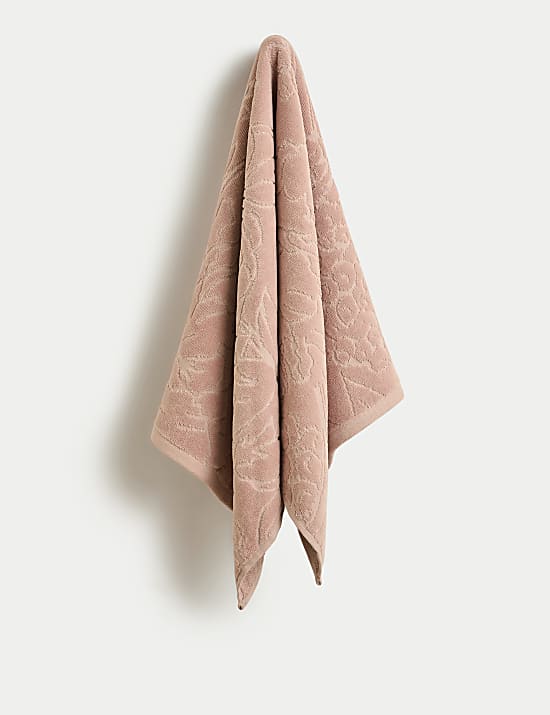 Pure Cotton Linear Floral Towel