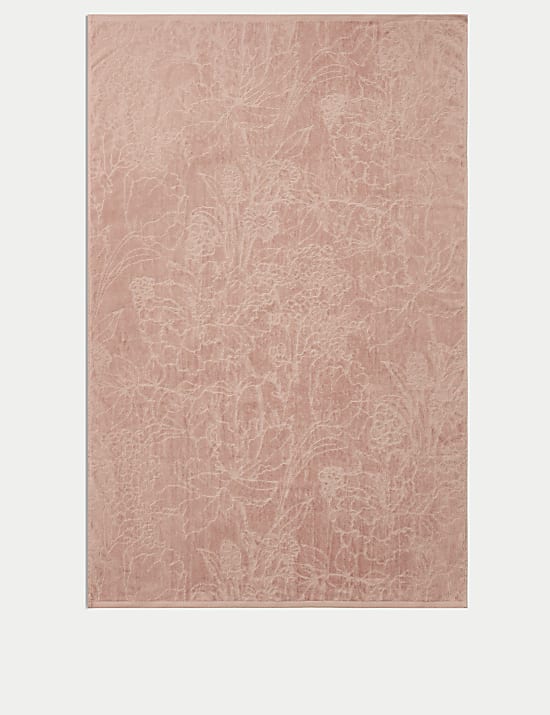 Pure Cotton Linear Floral Towel