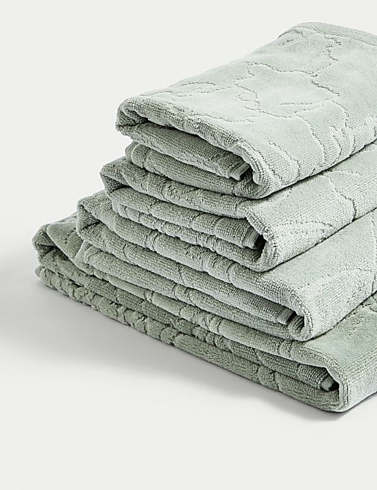 Pure Cotton Linear Floral Towel