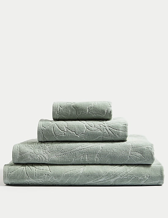 Pure Cotton Linear Floral Towel