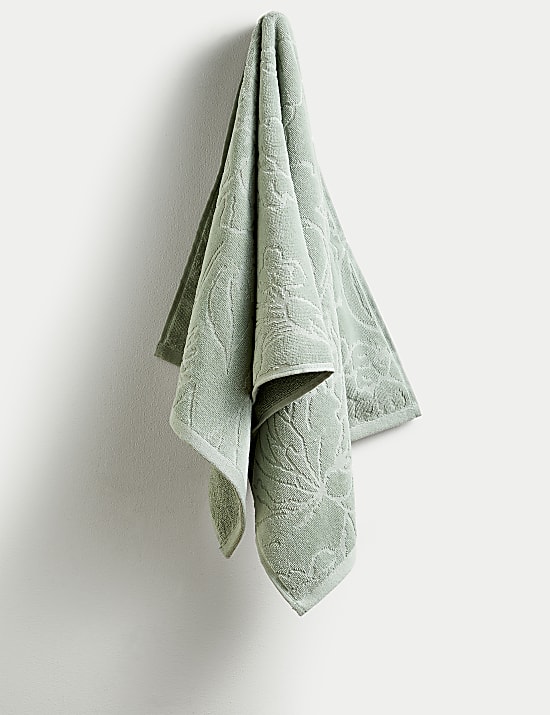 Pure Cotton Linear Floral Towel