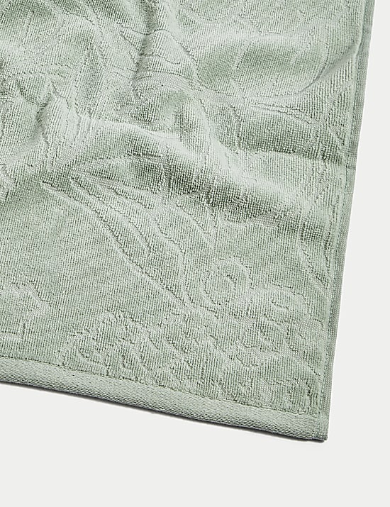Pure Cotton Linear Floral Towel