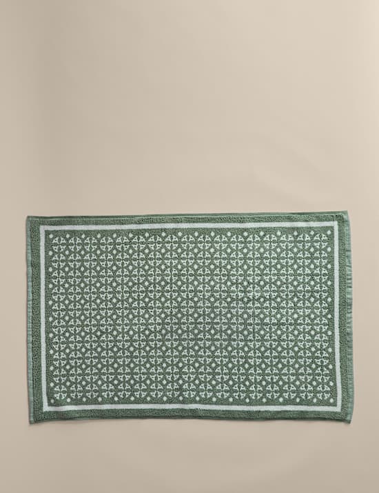 Pure Cotton Geometric Bath Mat