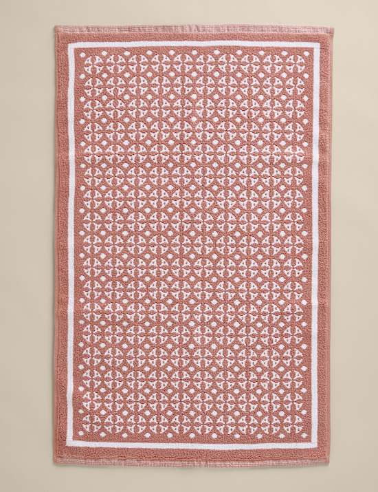 Puur katoenen badmat met geometrisch motief