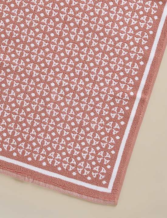 Puur katoenen badmat met geometrisch motief