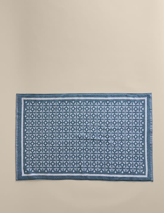 Pure Cotton Geometric Bath Mat