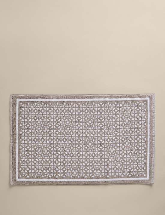 Pure Cotton Geometric Bath Mat