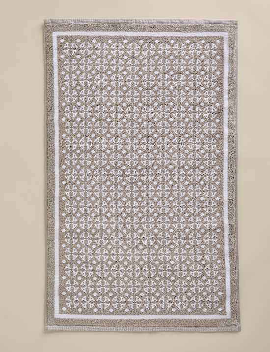 Pure Cotton Geometric Bath Mat