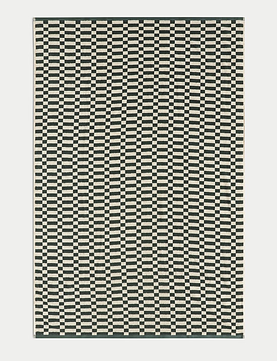 Pure Cotton Geometric Check Towel