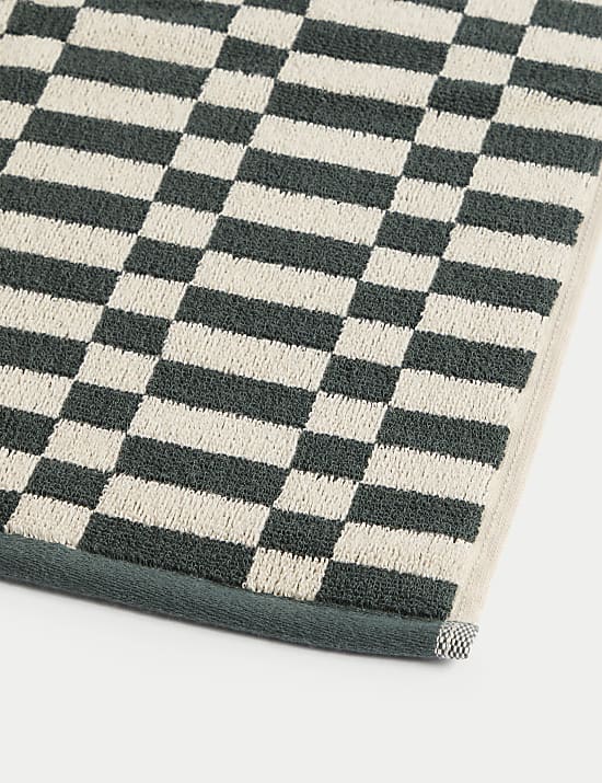 Pure Cotton Geometric Check Towel
